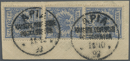 Brfst Deutsche Kolonien - Samoa - Vorläufer: 1897, 20 Pf. Mittelblau (Urmarke Mi.Nr. 48 Bb). Senkrechtes K - Samoa