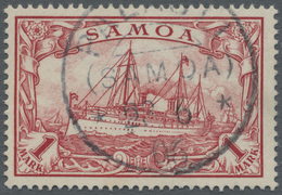 O Deutsche Kolonien - Samoa: 1901, 1 Mark "Schiff", Mit Seltener Abstempelung " Palauli 23.6.1906". (H - Samoa