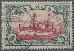 O Deutsche Kolonien - Samoa: 1901, 5 Mark "Schiff", Sauber Gest. "Apia 2.6.1909". Attest Jäschke-Lante - Samoa