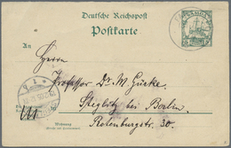 GA Deutsche Kolonien - Samoa - Stempel: Absenderangabe Malantu 1905 Auf Fragekarte 5Pf. Mit Stpl. "FAGA - Samoa