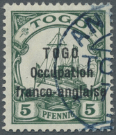 O Deutsche Kolonien - Togo - Britische Besetzung: 1914. 5 Pfg., Missionsdruckerei Lome, Fetter Aufdruc - Togo