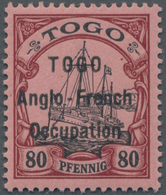 ** Deutsche Kolonien - Togo - Französische Besetzung: 1915, 80 Pfg. Kaiseryacht Mit Aufdruck, Postfrisc - Togo