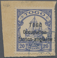 Brfst Deutsche Kolonien - Togo - Französische Besetzung: 1914. 20 Pfg., Missionsdruckerei, Fetter Aufdruck - Togo