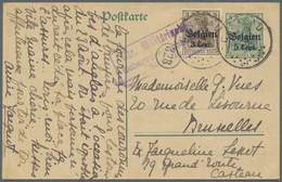 GA Deutsche Besetzung I. WK: Landespost In Belgien: 3 Cent, Seltene Abstandstype II Auf Portorichtigem - Occupazione 1914 – 18