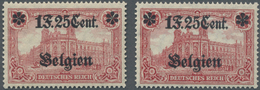 ** Deutsche Besetzung I. WK: Landespost In Belgien: 1916, 1 F. 25 Cent. Auf 1 M, Aufdruck Glänzend Und - Occupation 1914-18