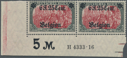 **/ Deutsche Besetzung I. WK: Landespost In Belgien: 1916, Freimarken Mit Aufdruck 6 F. 25 C. Auf 5 M In - Occupazione 1914 – 18