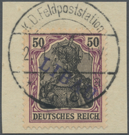 Brfst Deutsche Besetzung I. WK: Postgebiet Ober. Ost - Libau: 1919, Freimarken: Teilauflagen Von Marken De - Bezetting 1914-18