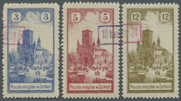 * Deutsche Besetzung I. WK: Deutsche Post In Polen - Lokalpost: Zarki: Handstempel-Aufdrucke 6-24 H. A - Occupazione 1914 – 18