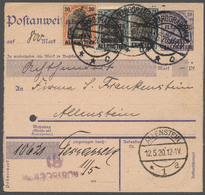 GA Deutsche Abstimmungsgebiete: Allenstein - Ganzsachen: 1920: Postanweisung 20 Pfg. Violettblau  Mit Z - Other & Unclassified