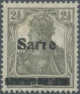 * Deutsche Abstimmungsgebiete: Saargebiet: 1920, Germania 2½ Pf Olivgrau Mit Aufdruck "Sarre” In Type - Andere & Zonder Classificatie