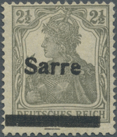 (*) Deutsche Abstimmungsgebiete: Saargebiet: 1920, Germania 2½ Pf Olivgrau Mit Aufdruck "Sarre” In Type - Other & Unclassified