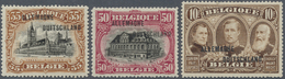 * Belgische Besetzung - Militärpost Im Rheinland: 1920, Freimarken Von Belgien 35 C, 50 C Und 10 Fr Mi - Bezetting 1914-18