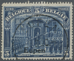 O Belgische Besetzung - Eupen: 1920, Freimarken Von Belgien Mit Aufdruck "Eupen", 5 Fr Blau, Sauber Ge - OC38/54 Belgische Bezetting In Duitsland