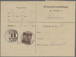 Br Danzig: 1920, 1 1/4 M. Auf 3 Pfg. Germania, Netzunterdruck "Spitzen Nach Oben" Und 10 Pfg. Staatswap - Autres & Non Classés