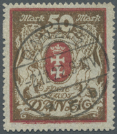 O Danzig: 1921, Proklamation Des Staates Freie Stadt Danzig 80 Pf Ultramarin Mit Waagerechtem Schwarze - Other & Unclassified