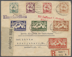 Br Danzig: 1923, 40 Pfg. Bis 20 M. Luftpost Mit Wasserzeichen 3, Kompletter Satz Mit Zufrankatur (2 Stü - Other & Unclassified