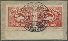 Brfst/ Danzig: 1923, Flugpostmarke 500 000 Mark Lebhaftrot, Im Waagerechten Paar Vom Bogenunterrand Auf Kle - Andere & Zonder Classificatie