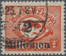 O Danzig: 1923, Flugpost-Ausgabe 2 Mio Auf 100 000 M, Gestempeltes Exemplar, Signiert Infla Berlin Und - Altri & Non Classificati
