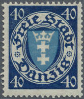 ** Danzig: 40 Pfg. Wappen Schwärzlichviolettultramarin/mittelcyanblau, Postfrisch Pracht, Unsigniert, K - Autres & Non Classés