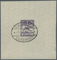 TO Danzig: 1924: Flugpost, Probedruck 10 Pfg. In Dunkelviolett, Ungezähnt Im Kleinbogen (74 X 79 Mm), W - Andere & Zonder Classificatie