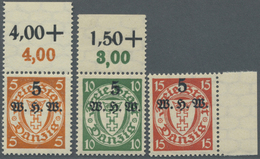 ** Danzig: 1934, Winterhilfswerk: 5 + 5 (Pf) Bis 15 + 5 (Pf), Postfrischer Randsatz (Mi€270,). - Autres & Non Classés