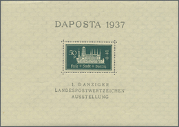 * Danzig: DAPOSTA-BLOCK 1 Mit Plattenfehler II "großer Punkt In Unterer Schleife Des S Von Daposta", S - Autres & Non Classés