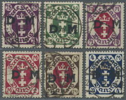 O Danzig - Dienstmarken: Wappen 75 Pfg. - 4 Mk., Qualitätssatz MIT SAUBEREM BEDARFSSTEMPEL, Seltene Au - Other & Unclassified
