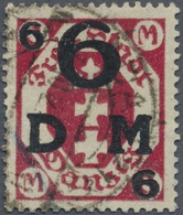 O Danzig - Dienstmarken: 1922, 6 Auf 3 M Karminrot, Tadellos Mit Zeitgerechtem Stempel, Kurzbefund Two - Andere & Zonder Classificatie