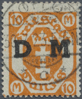 O Danzig - Dienstmarken: 1923, 10 M Rötlichorange, Wz. X, Zeitgerecht Gestempelt, "echt Und Einwandfre - Other & Unclassified