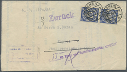 Br Danzig - Dienstmarken: 1926, 35 Pfg. Dienstmarke Im Senkrechten Paar Auf Zustellung Von Danzig Nach - Other & Unclassified