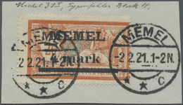 Brfst Memel: 4 Mk. Abart: Dicke 4, Sauber Gestempeltes Qualitätsstück Der Seltenen Marke, Signiert - Memel (Klaipeda) 1923