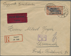 Br Memel: 1921, Flugpost 4m Auf 2 Fr. Auf Luftpost-Eil-Einschreibbrief Aus Kugeleit, 16.8. (selt. Ort) - Memelland 1923