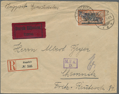 Br Memel: 1921, Flugpost 4m Auf 2 Fr. Auf Luftpost-Eil-Einschreibbrief Aus Kugeleit, 16.8. (selt. Ort) - Memel (Klaipeda) 1923