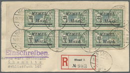 Br Memel: 1922. R-Brief Mit ER-6er-Block "4 M Auf 45 C" Von "Memel 14.12.22" Nach Chemnitz. Ank.-Stpl. - Klaipeda 1923