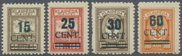 ** Memel: 1923, 15 C. Bis 60 C. Grünaufdruck, Aufdrucktype I, Kompletter Postfrischer Kabinettsatz, Dab - Memel (Klaipeda) 1923