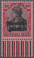 ** Memel: 1920: Nicht Ausgegebene 80 Pfg Karminrot/rotschwarz Auf Hellrosa Vom Bogenunterrand. Attest H - Memel (Klaïpeda) 1923