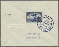 Br Sudetenland - Reichenberg: 1938, 4 Kc. Flugpostmarke Im Format 32 X 21,5 Mm Mit Stempel "Reichenberg - Région Des Sudètes