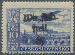 * Sudetenland - Reichenberg: 1938, 10 Kc. Flugpostmarke Lilaultramarin, Ungebrauchtes Kabinettstück (e - Sudetenland