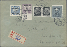 Br Sudetenland - Rumburg: 1938, Brief Per Einschreiben, Mit Angegebener Frankatur Freimarkenausgabe „Fa - Région Des Sudètes