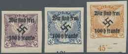 * Sudetenland - Rumburg: 1938, 100 H. Auf 50 H. Orange, 100 H. Auf 20 H. Dunkelkobolt Und 100 H. Auf 1 - Sudetenland