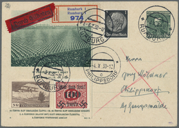 GA Sudetenland - Rumburg: 1938, Tschechische 50 H Ganzsachenkarte Mit 60 H Portomarke Mit Aufdruck "Wir - Sudetenland