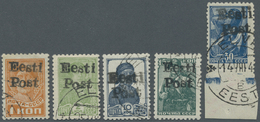 O Dt. Besetzung II WK - Estland - Elwa: 1941, 1 K., 2 K., 10 K., 15 K. Und 30 K. Je Mit Handstempel-Au - Occupazione 1938 – 45