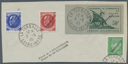 Brfst Dt. Besetzung II WK - Frankreich - St. Nazaire: 1945, Handelskammer 50 C Russischgrün Auf Grün Sowie - Occupazione 1938 – 45
