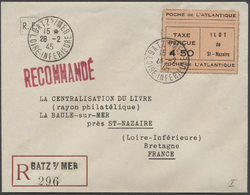 Br Dt. Besetzung II WK - Frankreich - St. Nazaire: 1945: 4,50 Fr. Schwarz/rosa, Type I, Abart "durch Ve - Occupation 1938-45