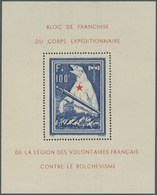 ** Dt. Besetzung II WK - Frankreich - Privatausgaben: Legionärsmarken: 1941, Eisbär-Block Einwandfrei P - Occupazione 1938 – 45