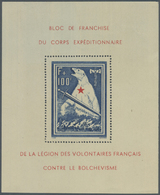 ** Dt. Besetzung II WK - Frankreich - Privatausgaben: Legionärsmarken: Eisbär-Block Mit Abart "Strich I - Occupazione 1938 – 45