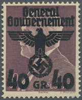 ** Dt. Besetzung II WK - Generalgouvernement: 1940, 40 Gr. Auf 30 Gr. Braunpurpur, Postfrisch In Der Ty - Occupazione 1938 – 45