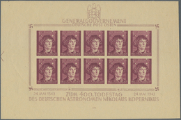 (*) Dt. Besetzung II WK - Generalgouvernement: 1943, Probedruck Kopernikus, übergroßer 10er-Kleinbogen U - Occupazione 1938 – 45