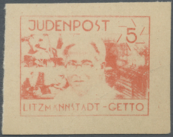 (*) Dt. Besetzung II WK - Generalgouvernement - Litzmannstadt: 1944, 5 Pfg. Zinnober Auf Kartonpapier, U - Bezetting 1938-45