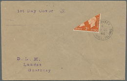 Br Dt. Besetzung II WK - Guernsey: 1940, 2 Halbierungen Von Großbritannien Auf Echt Gelaufenen FDC, Ste - Occupazione 1938 – 45